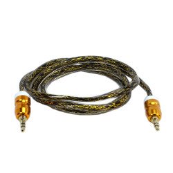 Auxiliary Music Cable 3.5mm to 3.5mm Heavy Duty Braided Wire (Dark Gold)